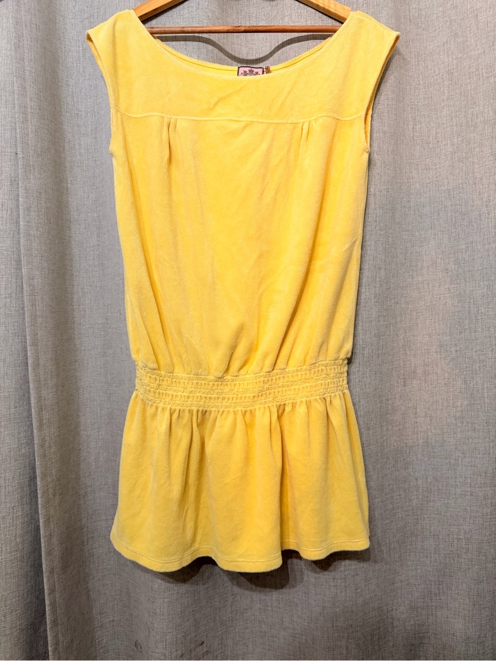 Juicy Couture Bright Yellow 
Smocked Waist Casual Dress
